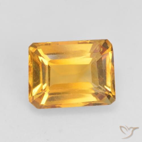 1.48 ct Golden Citrine Stone, Natural Citrine in Octagon Facet Shape for Sale