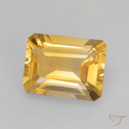 1.47 ct Golden Citrine Gemstone, Citrine Gem in Octagon Facet Shape for Sale.