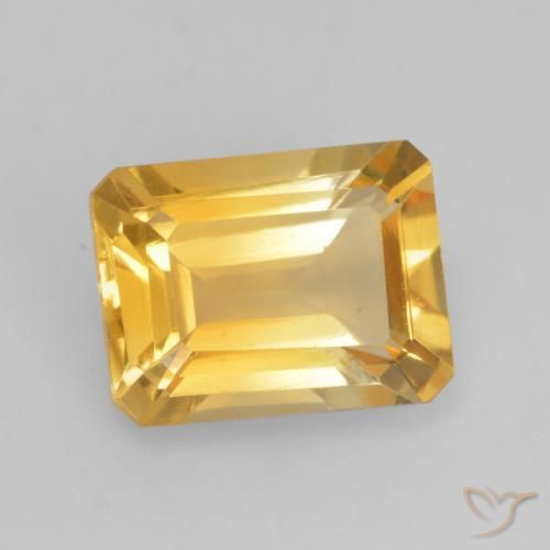 1.47 ct Golden Citrine Stone, Natural Citrine in Octagon Facet Shape for Sale