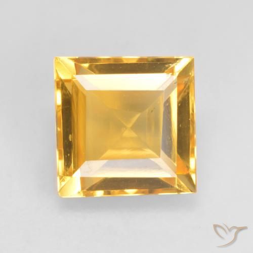 1.68ct Natural Bright Gold Citrine, Square, VVS-VS