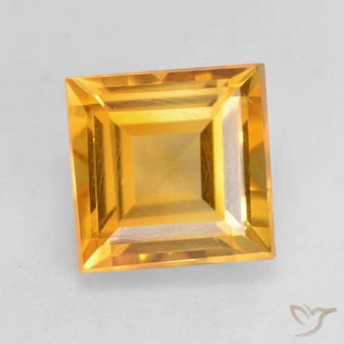 1.76ct Natural Medium Gold Citrine, Square, VVS-VS