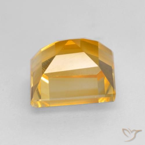 Citrine Gemstone in 7 x 7 mm (calibrated) Size for Sale, Citrine Stone in Medium Gold Color