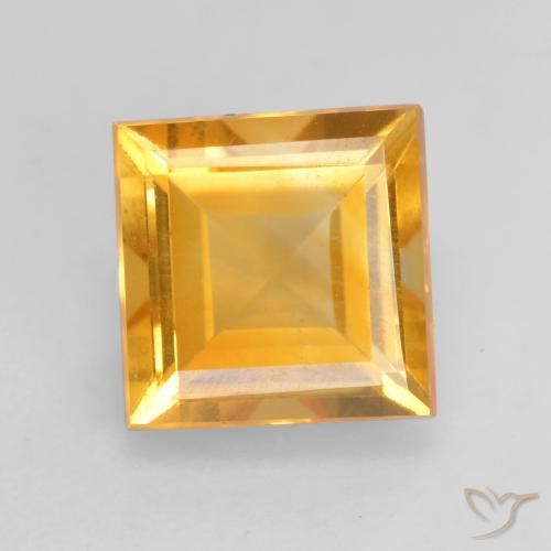 1.81ct Natural Deep Golden Orange Citrine, Square, VS