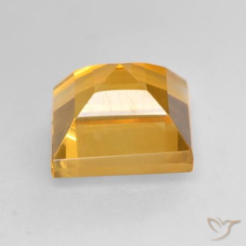 Citrine Gemstone in 7 x 7 mm (calibrated) Size for Sale, Citrine Stone in Deep Golden Orange Color