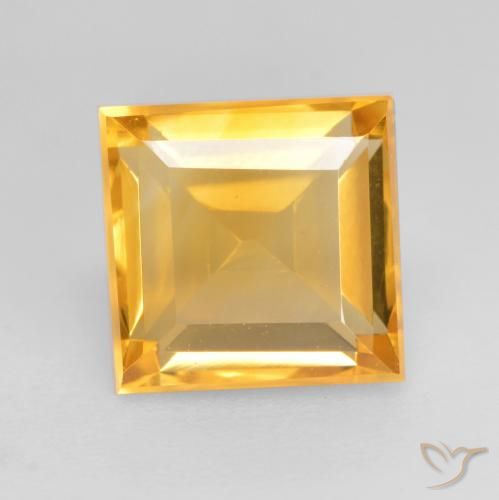 1.76ct Natural Medium Golden Citrine, Square, VVS-VS