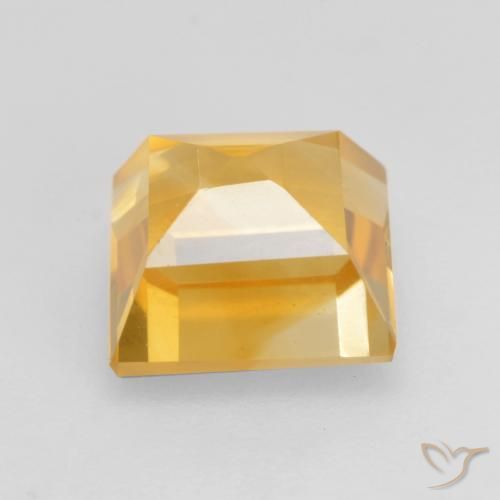 Citrine Gemstone in 6.9 x 6.7 mm Size for Sale, Citrine Stone in Medium Golden Color