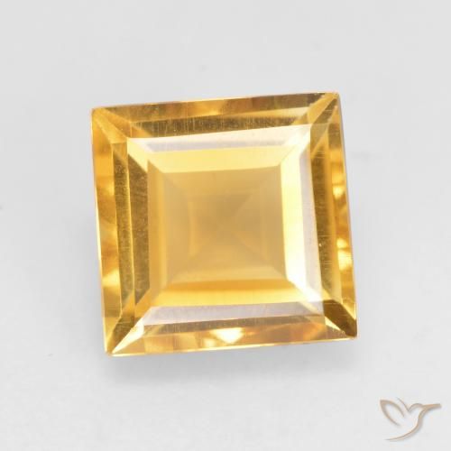 1.76ct Natural Medium Gold Citrine, Square, VVS-VS