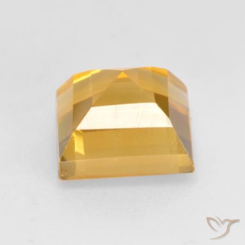 Citrine Gemstone in 7 x 7 mm (calibrated) Size for Sale, Citrine Stone in Medium Gold Color