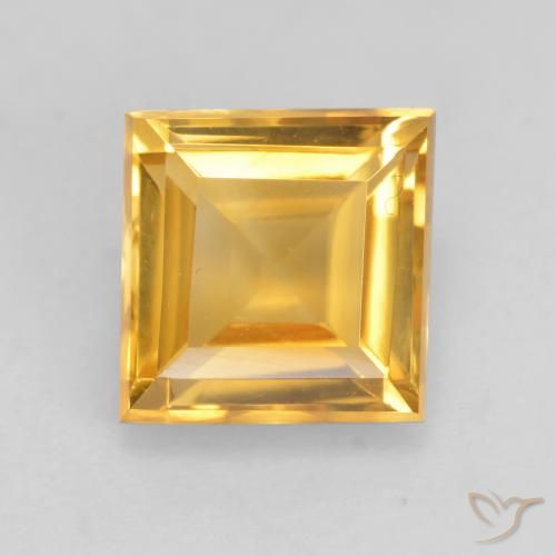 1.76ct Natural Golden Orange Citrine, Square, VVS-VS
