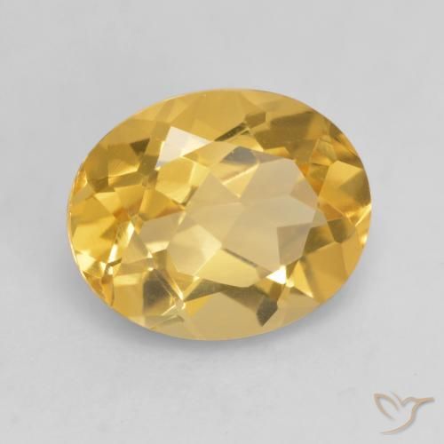 3.34 ct Golden Citrine Stone, Natural Citrine in Oval Facet Shape for Sale