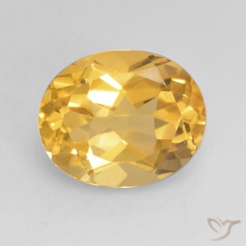 3.47ct Natural Bright Gold Citrine, Oval, VVS-VS
