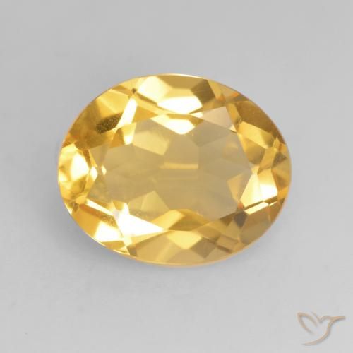3.14ct Natural Medium Gold Citrine, Oval, VVS-VS