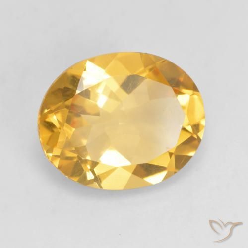 3.00 ct Golden Citrine Stone, Natural Citrine in Oval Facet Shape for Sale