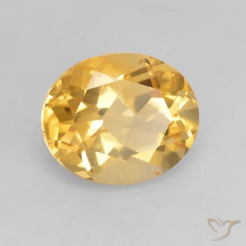 3.42 ct Golden Citrine Stone, Natural Citrine in Oval Facet Shape for Sale