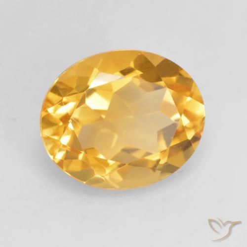 3.79 ct Golden Citrine Stone, Natural Citrine in Oval Facet Shape for Sale