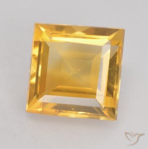 1.64ct Natural Deep Golden Orange Citrine, Square, VVS-VS