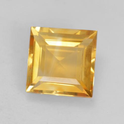 Deep Golden Orange Citrine Gem - 1.5ct Square Facet (ID: 534761)