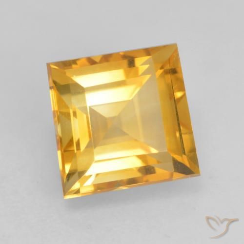 1.93 ct Golden Citrine Stone, Natural Citrine in Square Facet Shape for Sale