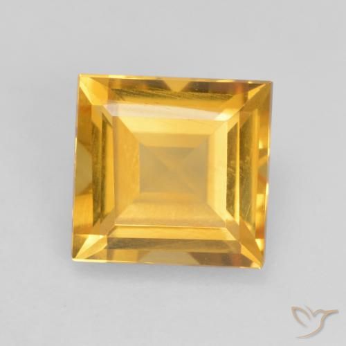 1.56ct Natural Bright Gold Citrine, Square, VVS-VS