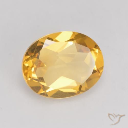 3.08 ct Golden Citrine Stone, Natural Citrine in Oval Facet Shape for Sale