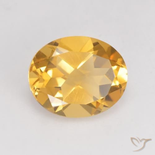 3.48 ct Golden Citrine Stone, Natural Citrine in Oval Facet Shape for Sale