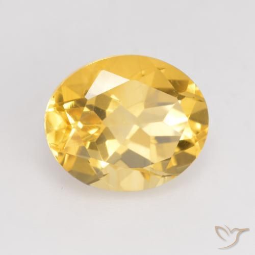3.56 ct Golden Citrine Stone, Natural Citrine in Oval Facet Shape for Sale