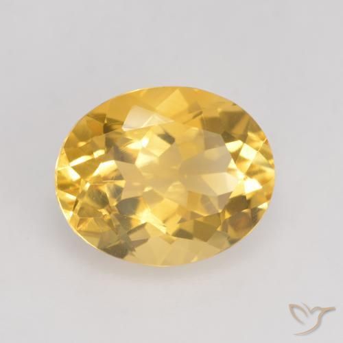 3.43 ct Golden Citrine Stone, Natural Citrine in Oval Facet Shape for Sale