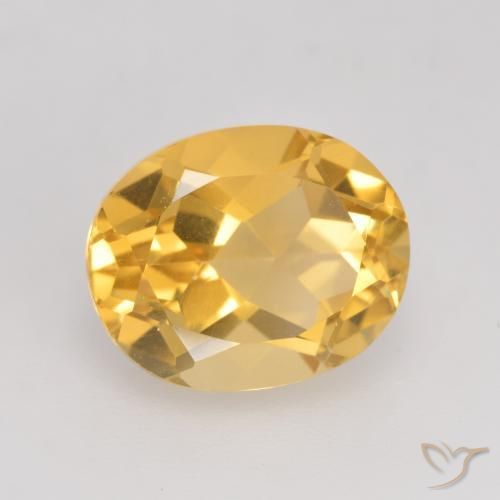 3.84 ct Golden Citrine Stone, Natural Citrine in Oval Facet Shape for Sale