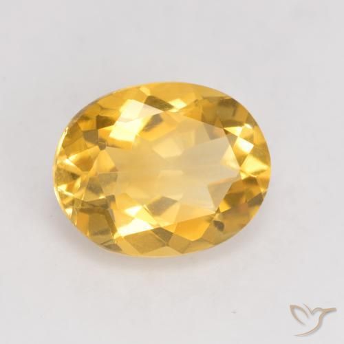 3.13 ct Golden Citrine Stone, Natural Citrine in Oval Facet Shape for Sale