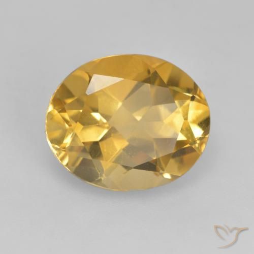 3.49 ct Golden Citrine Stone, Natural Citrine in Oval Facet Shape for Sale
