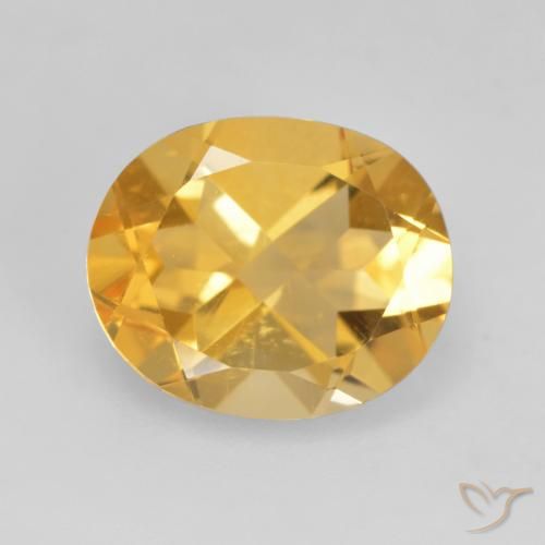 3.42ct Natural Medium Gold Citrine, Oval, VVS-VS