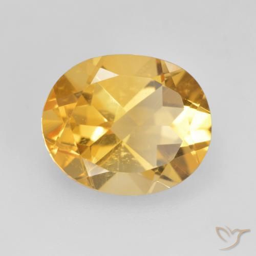 3.42 ct Golden Citrine Stone, Natural Citrine in Oval Facet Shape for Sale