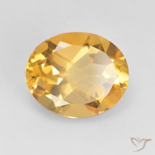 3.60 ct Golden Citrine Stone, Natural Citrine in Oval Facet Shape for Sale