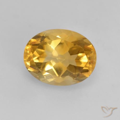 1.77 ct Yellow Citrine, 8.8 x 6.9 mm Oval Cut From Brazil, Photo A