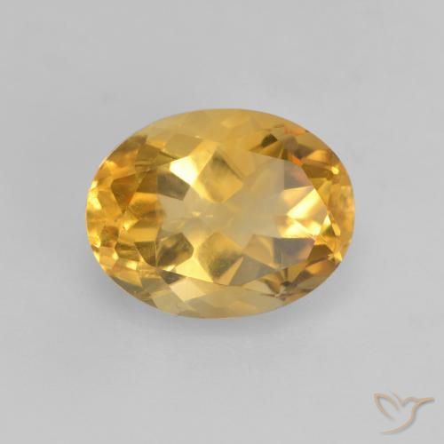 1.77 ct Golden Citrine Stone, Natural Citrine in Oval Facet Shape for Sale