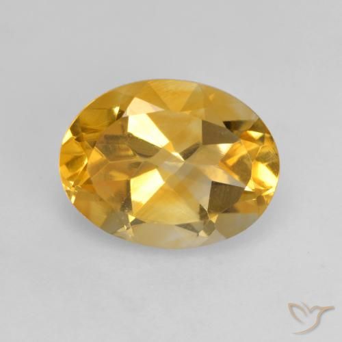 1.61 ct Yellow Citrine, 9.1 x 7 mm Oval Cut From Brazil, Photo A