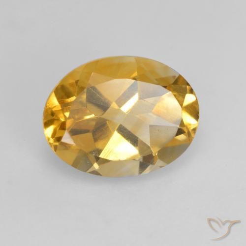 1.61 ct Golden Citrine Stone, Natural Citrine in Oval Facet Shape for Sale