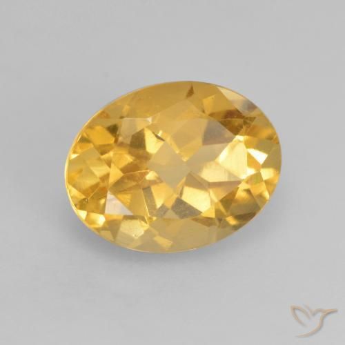 2.02 ct Golden Citrine Stone, Natural Citrine in Oval Facet Shape for Sale