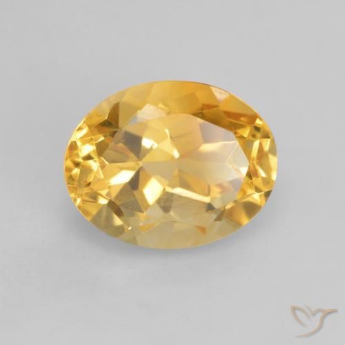 2.02 ct Golden Citrine Stone, Natural Citrine in Oval Facet Shape for Sale