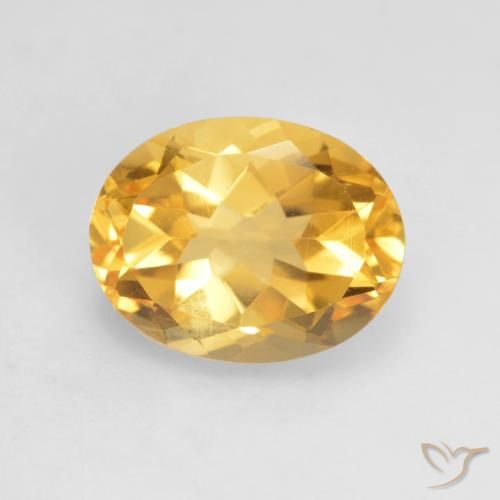1.93 ct Yellow Citrine, 9.2 x 7.1 mm Oval Cut From Brazil, Photo A