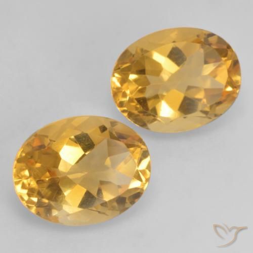 3.57 ctw Golden Citrine Stones, Natural Citrine in Oval Facet Shape for Sale