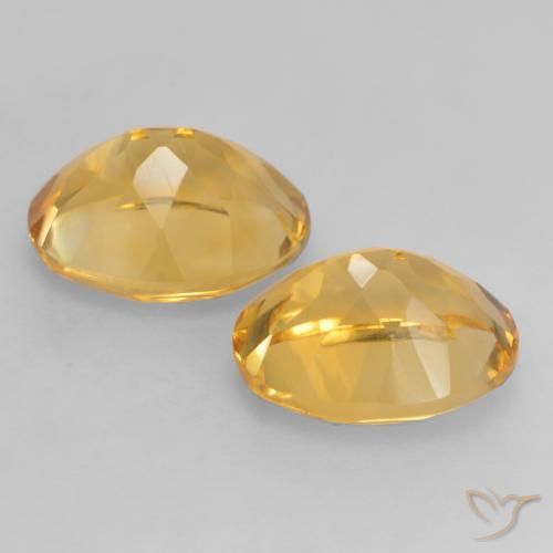 Citrine Gemstones in 9 x 7 mm (calibrated) Size for Sale, Citrine Stones in Medium-Dark Golden Color
