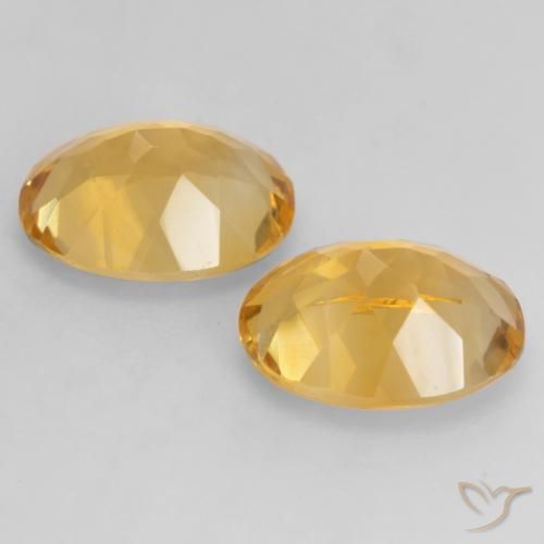 Citrine Gemstones in 9 x 7 mm (calibrated) Size for Sale, Citrine Stones in Medium-Dark Golden Color