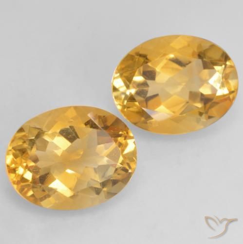 3.46 ctw Golden Citrine Stones, Natural Citrine in Oval Facet Shape for Sale