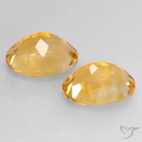 Citrine Gemstones in 9 x 7 mm (calibrated) Size for Sale, Citrine Stones in Medium-Dark Golden Color