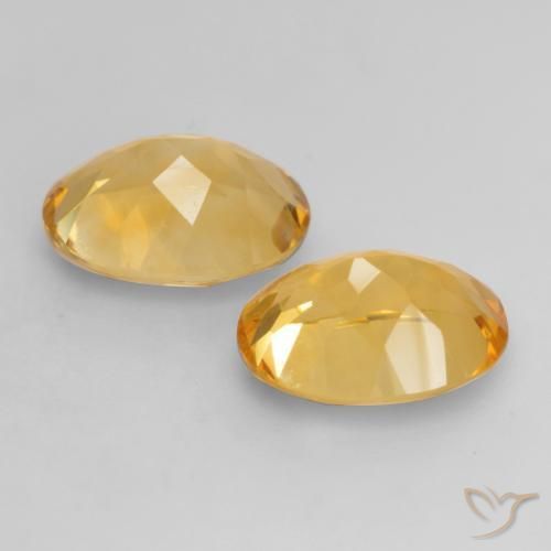 Citrine Gemstones in 9 x 7 mm (calibrated) Size for Sale, Citrine Stones in Deep Golden Orange Color
