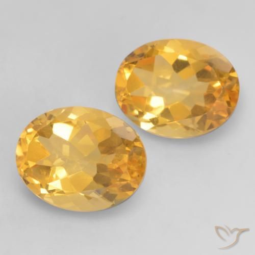 3.78 ctw Golden Citrine Stones, Natural Citrine in Oval Facet Shape for Sale