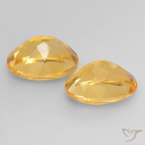 Citrine Gemstones in 9 x 7 mm (calibrated) Size for Sale, Citrine Stones in Golden Orange Color