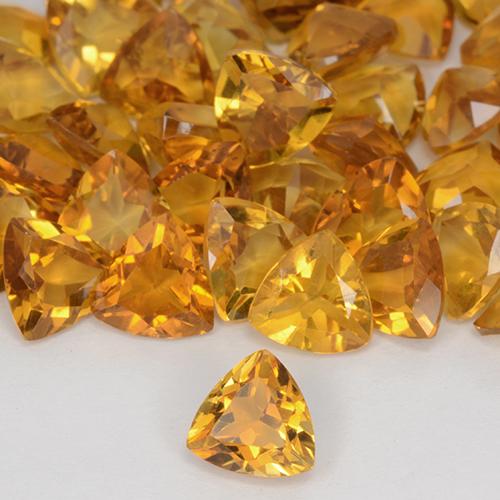 1.23 ctw Golden Citrine Stones, Natural Citrine in Trillion Facet Shape for Sale
