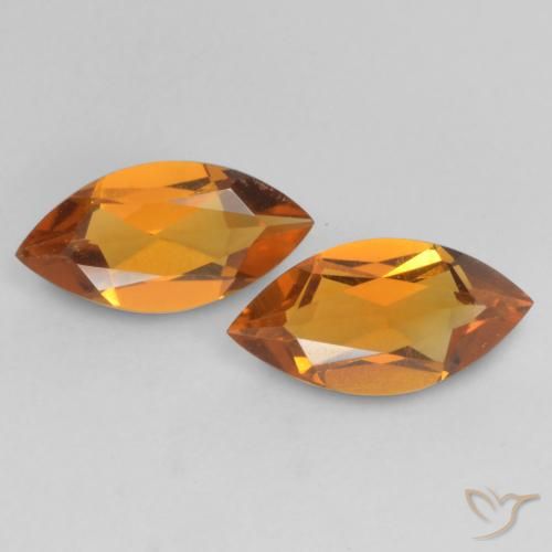 0.89 ct Orange Citrine, 8.1 x 4.1 mm Marquise Cut From Brazil, Photo A